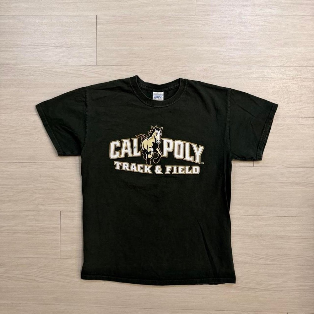 Cal Poly Track&Field Green Short Sleeve Shirt Mens Size Medium